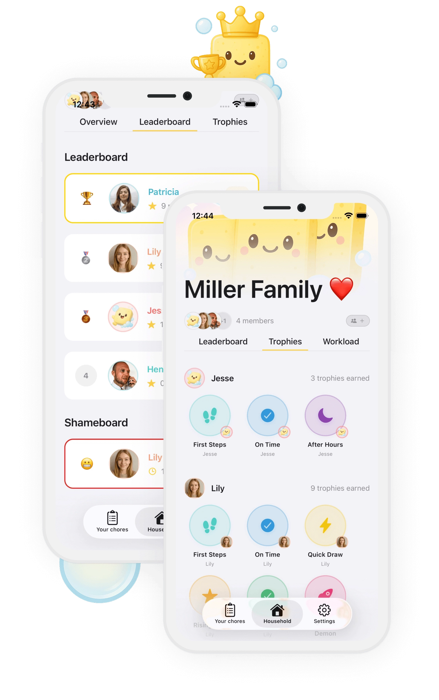 Make chores fun with rewards and leaderboards